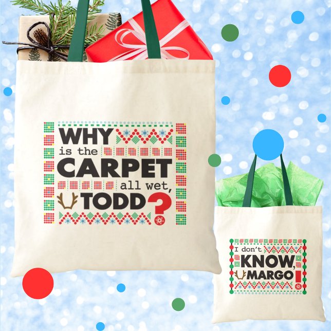 Ugly Christmas Sweater Todd Margo Carpet Red Funny Tote Bag (Creator Uploaded)