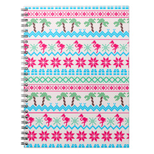 Ugly Christmas Sweater Tropical Flamingo Notebook