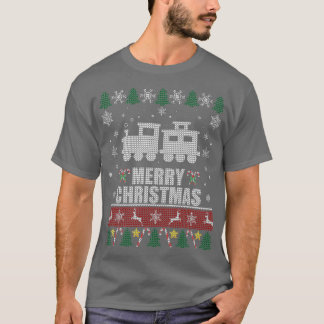 Ugly Christmas Sweater Wagon Train Lovers 