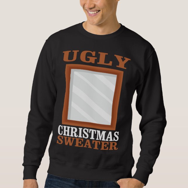 Ugly Christmas Sweater With Mirror Graphic Funny X (Front)