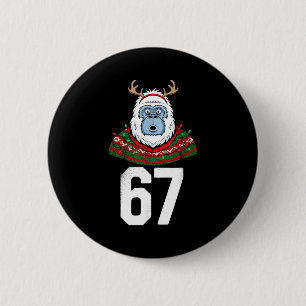 Ugly Christmas Sweater Yeti Gorilla Reindeer 67  6 Cm Round Badge