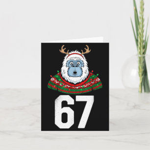 Ugly Christmas Sweater Yeti Gorilla Reindeer 67  Card