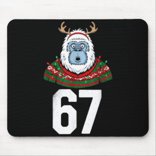 Ugly Christmas Sweater Yeti Gorilla Reindeer 67 Mouse Pad