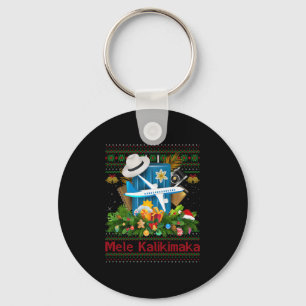 Ugly Christmas Sweaters Hawaiian Vacation Mele Kal Key Ring