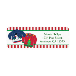 Ugly Christmas Sweaters Holiday Address Labels