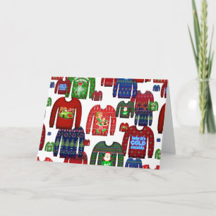 ugly christmas sweaters holiday card