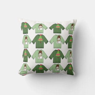 Ugly Christmas Sweaters Throw Pillow,  Cushion