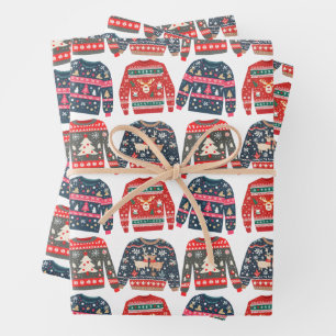 Ugly Christmas Sweaters Wrapping Paper Sheet