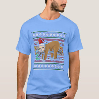 Ugly Christmas Sweatershirt Christmas Sloth gift T-Shirt