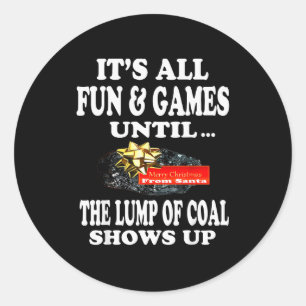 Ugly Christmas T Shirt Naughty Kid Men Women Lump  Classic Round Sticker