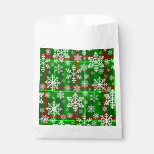ugly christmas tartan plaid snowflakes favour bags