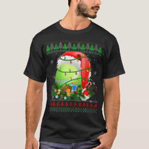 Ugly Christmas Tennis Xmas Lights Sport T-Shirt