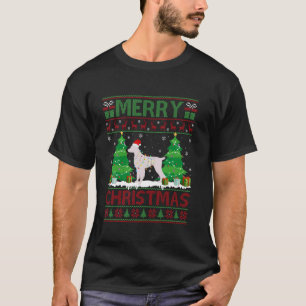 Ugly Christmas Tree Lighting Brittany Spaniel Dog T-Shirt