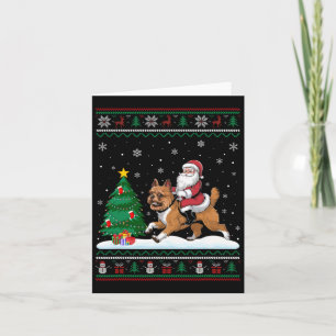 Ugly Christmas Tree Lights Santa Riding Brussels G Card