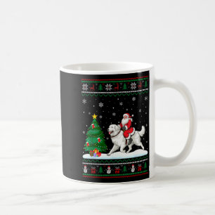 Ugly Christmas Tree Lights Santa Riding Great Pyre Coffee Mug