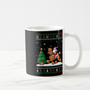 Ugly Christmas Tree Lights Xmas Santa Riding Poodl Coffee Mug