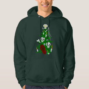 ugly christmas tree skull coffin  hoodie