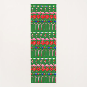 Ugly Christmas Tropical Pink Flamingos on Holiday Yoga Mat
