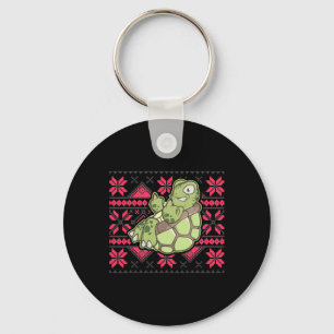 Ugly Christmas Turtle Middle Finger Off Funny Sarc Key Ring