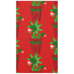 ugly christmas venus flytrap holly tablecloth