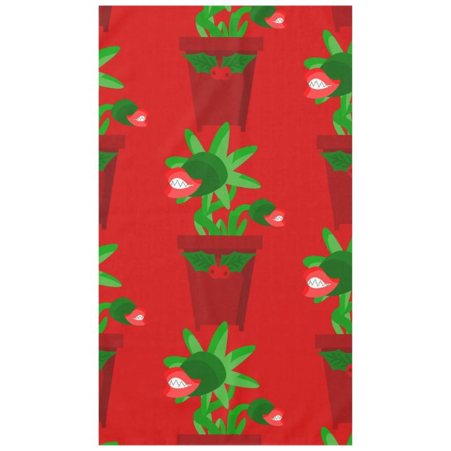 ugly christmas venus flytrap holly tablecloth (Front)
