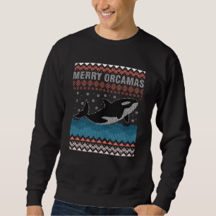 Ugly Christmas Xmas Orca Killer Whale Sweatshirt