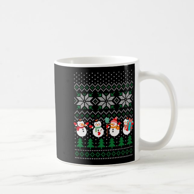 Ugly Christmas Xmas Tree Snowman Santa Claus New Y Coffee Mug (Right)