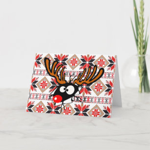 Ugly Chrstmas Sweater Card - Rudolph Reindeer