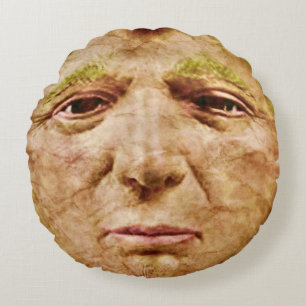 Ugly Creepy Trump Face Round Cushion