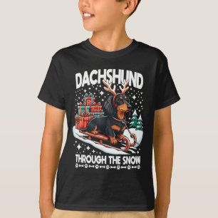 Ugly Dachshund Christmasthrough The Snow Gift Chri T-Shirt