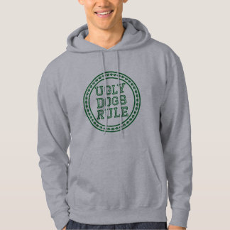 Ugly Dogs Rule green logo Hoodie