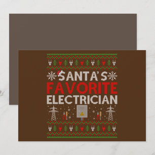 Ugly Electrician Xmas Gift Santa Loves Electrician Invitation