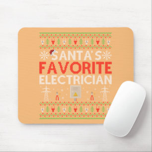 Ugly Electrician Xmas Gift Santa Loves Electrician Mouse Pad