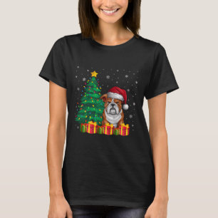 Ugly English Bulldog Santa Hat Christmas Lights Do T-Shirt