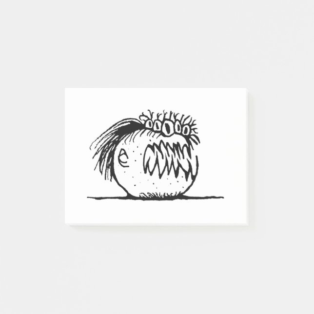Ugly fantasy monster drawing post-it notes (Front)