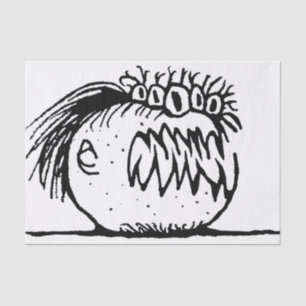 Ugly fantasy monster drawing tissue paper