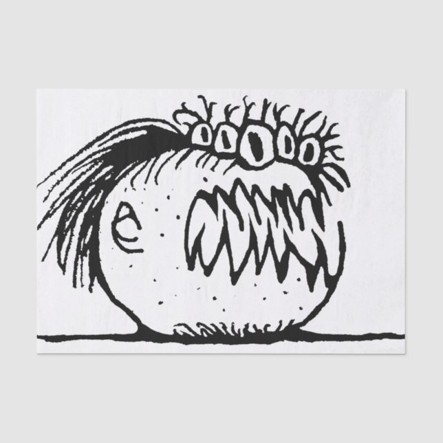 Ugly fantasy monster drawing tissue paper (Front)