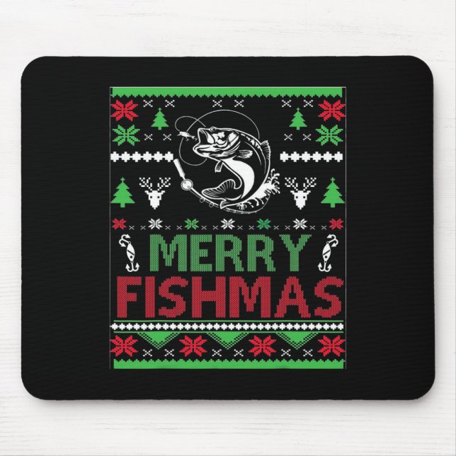 Ugly Fishing Christmas Byb Fish Apparel  Mouse Pad (Front)