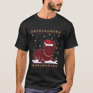 Ugly French Bulldog Christmas Pajama Santa Hat Sno T-Shirt