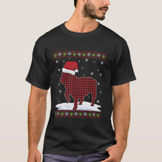 Ugly French Bulldog Santa Hat Christmas Pajama Sno T-Shirt