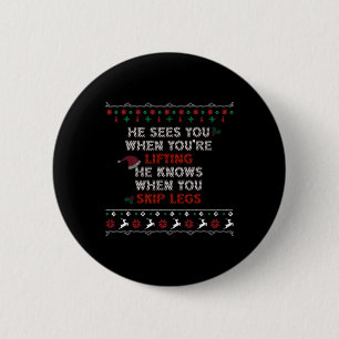 Ugly Funny Christmas Sweater Style Lifting Fitness 6 Cm Round Badge