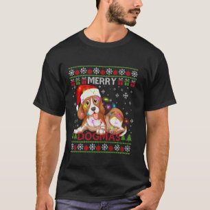 Ugly Funny Merry Dogmas Beagle Xmas Dog Santa Hat T-Shirt