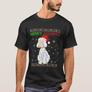 Ugly Funny Merry Dogmas Poodle Xmas Dog Santa Hat T-Shirt