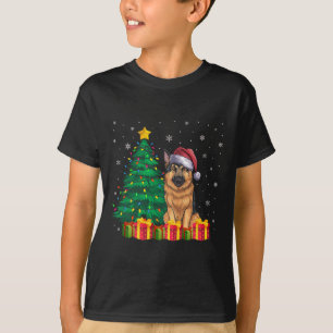 Ugly German Shepherd Santa Hat Christmas Lights Do T-Shirt