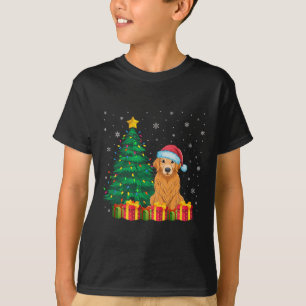 Ugly Golden Retriever Santa Hat Christmas Lights D T-Shirt