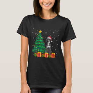 Ugly Great Dane Santa Hat Christmas Lights Dog Lov T-Shirt