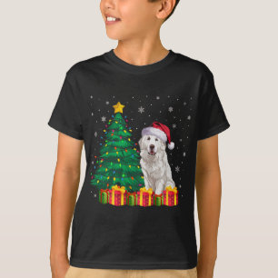 Ugly Great Pyrenees Santa Hat Christmas Lights Dog T-Shirt
