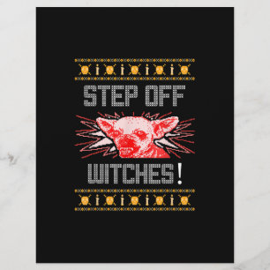 Ugly Halloween Sweater Chihuahua Step Off Witches Custom Letterhead