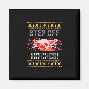 Ugly Halloween Sweater  Chihuahua Step Off Witches Magnet