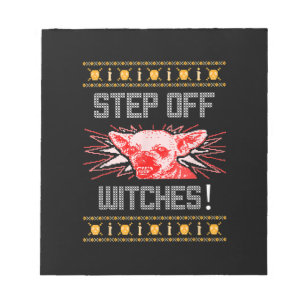 Ugly Halloween Sweater Chihuahua Step Off Witches Notepad